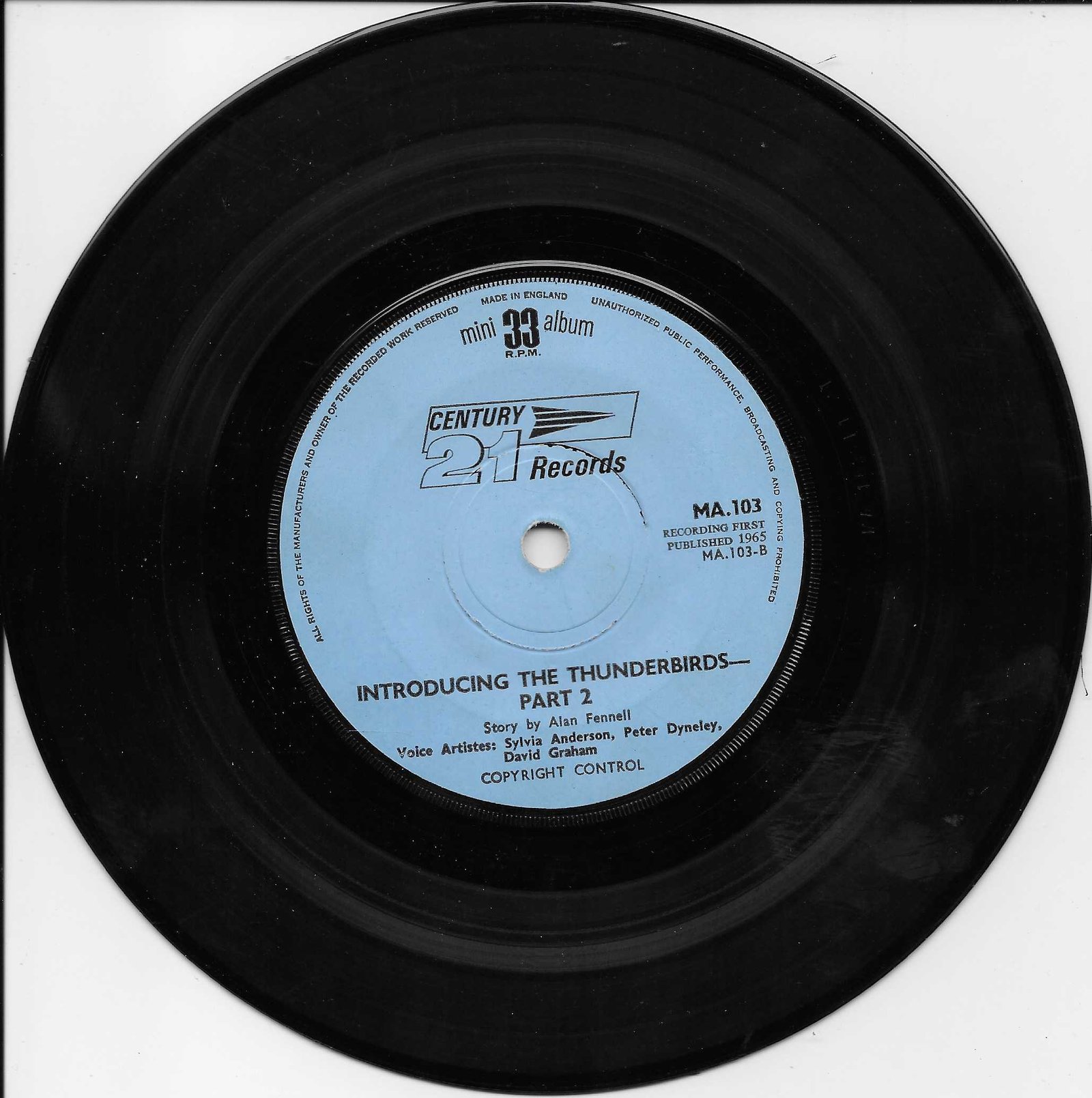 MA 103 Introducing the Thunderbirds Alan Fennell from ITV, Channel 4 and Channel 5 library Label